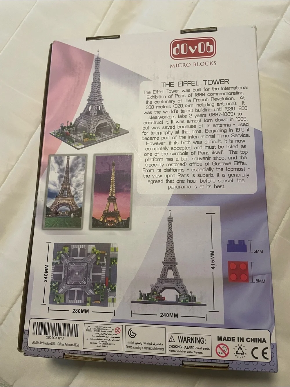 Micro Blocks Eiffel Tower Architecture Building Set by OVO - Gray